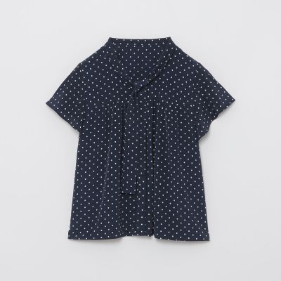 フリルール　　　ブルーレーベルクレストブリッジ　　ブラウス　半袖　Tシャツ ブルーレーベルクレストブリッジ チェック柄シアー半袖ブラウス