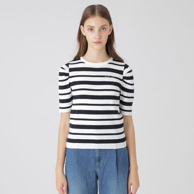 ＜BLUE LABEL CRESTBRIDGE (Women)＞プレッピーボーダーニット
