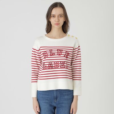 ロゴボーダーニットプルオーバー | BLUE LABEL CRESTBRIDGE (Women