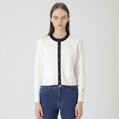 ＜BLUE LABEL CRESTBRIDGE (Women)＞コットンポリエステルスムースニットカーディガン