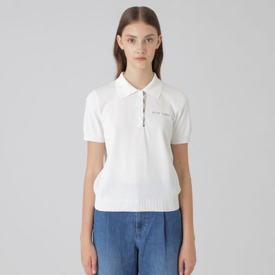 ＜BLUE LABEL CRESTBRIDGE (Women)＞コットンナイロンニットポロ