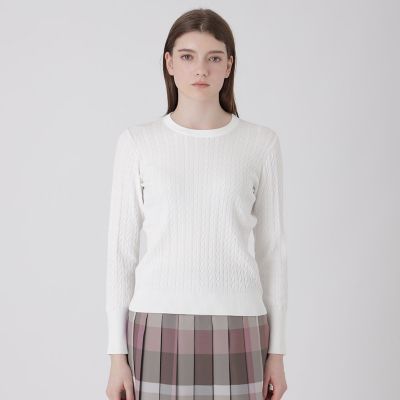 ケーブルニットプルオーバー | BLUE LABEL CRESTBRIDGE (Women)/ブルー