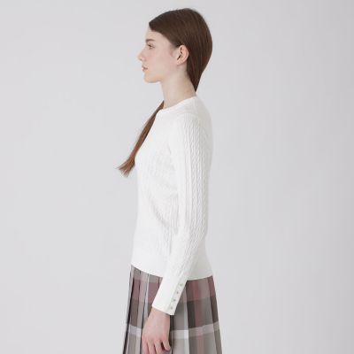 ケーブルニットプルオーバー | BLUE LABEL CRESTBRIDGE (Women)/ブルー