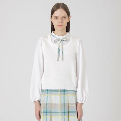 ＜BLUE LABEL CRESTBRIDGE (Women)＞ニットベストレイヤードブラウス