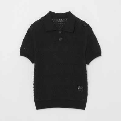服服堂さん専用　名作ジップニット　バーバリーブラックレーベル　クレストブリッジ コットンレーシージャージーニットトップス | BLUE LABEL CRESTBRIDGE