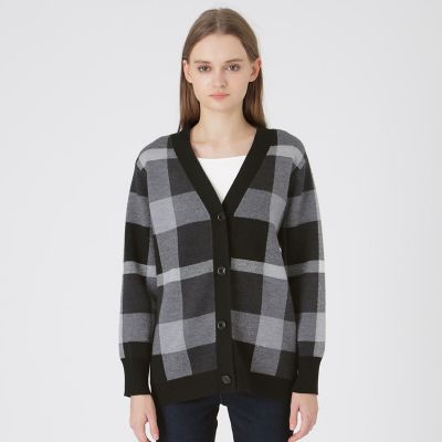 ＜BLUE LABEL CRESTBRIDGE (Women)＞クレストブリッジチェックウーリージャカードカーディガン