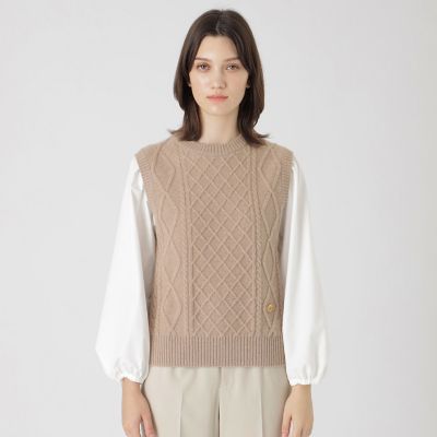 ニットベスト付きカットソー | BLUE LABEL CRESTBRIDGE (Women)/ブルー