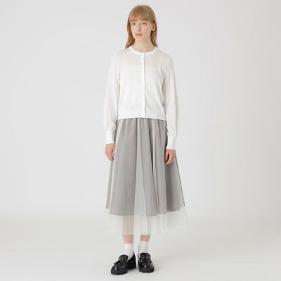 ブルーレーベルクレストブリッジクールファインニットカーディガン38クロ、シロ クールファインニットカーディガン | BLUE LABEL CRESTBRIDGE (Women
