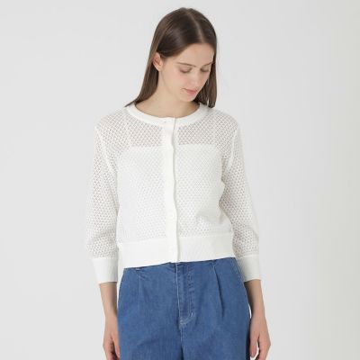 ＜BLUE LABEL CRESTBRIDGE (Women)＞格子レースカーディガン