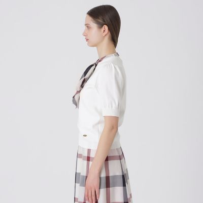 アセテートコットンニットリボンプルオーバー | BLUE LABEL