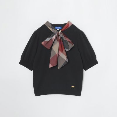 アセテートコットンニットリボンプルオーバー | BLUE LABEL