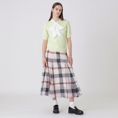 ブルーレーベルクレストブリッジ アセテートストレッチ ボートネックニット BLUE LABEL CRESTBRIDGE（ブルーレーベルクレストブリッジ）の