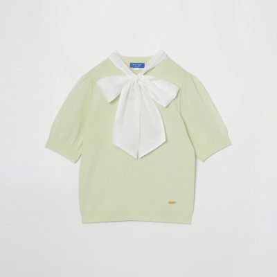 アセテートコットンニットリボンプルオーバー | BLUE LABEL