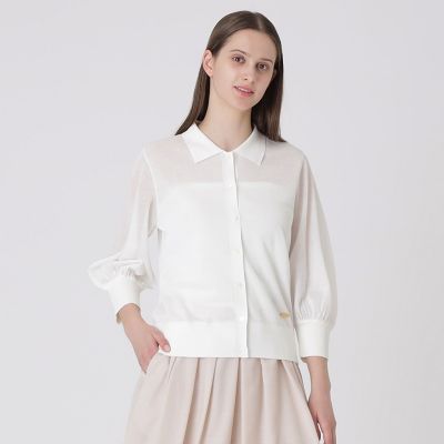 ＜BLUE LABEL CRESTBRIDGE (Women)＞【取扱店舗限定】ラメシアーカーディガン