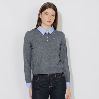 バーバリーブルーレーベル サマーニットポロシャツ　タイ付き WEB限定】レイヤードライクニットポロ | BLUE LABEL CRESTBRIDGE