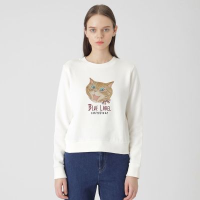 ＜BLUE LABEL CRESTBRIDGE (Women)＞コンパクトキャット裏毛プルオーバー
