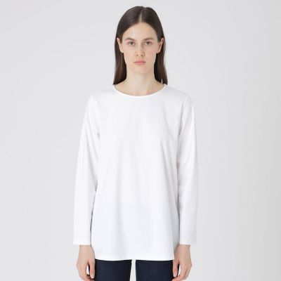 シルケットスムースバックチェックロングスリーブTシャツ | BLUE
