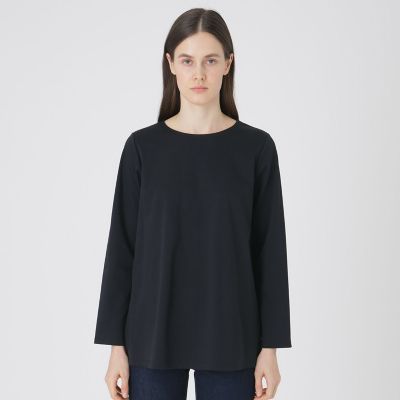 シルケットスムースバックチェックロングスリーブTシャツ | BLUE