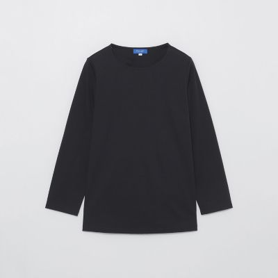 シルケットスムースバックチェックロングスリーブTシャツ | BLUE