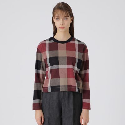 ＜BLUE LABEL CRESTBRIDGE (Women)＞クレストブリッジチェックジャカードジャージープルオーバー