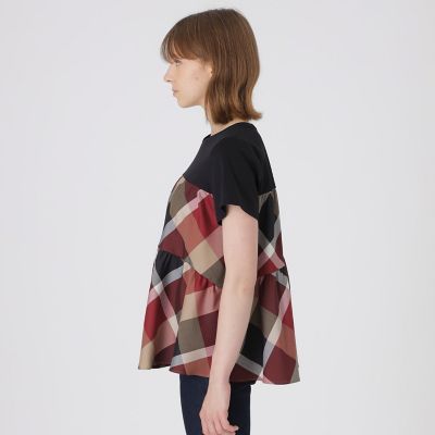 クレストブリッジチェックティアードコンビTシャツ | BLUE LABEL