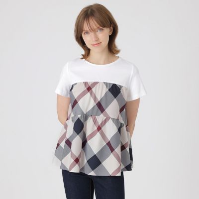 ブルーレーベルクレストブリッジ　クレストブリッジチェックティアードコンビTシャツ クレストブリッジチェックティアードコンビTシャツ | BLUE LABEL