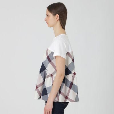 クレストブリッジチェックティアードコンビTシャツ | BLUE LABEL