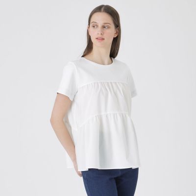 ＜BLUE LABEL CRESTBRIDGE (Women)＞ティアードコンビＴシャツ