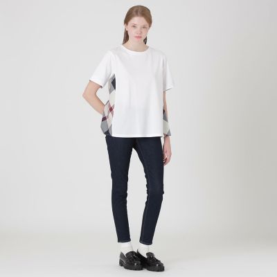 プレーティングシルケット天竺サイドチェックTシャツ | BLUE LABEL