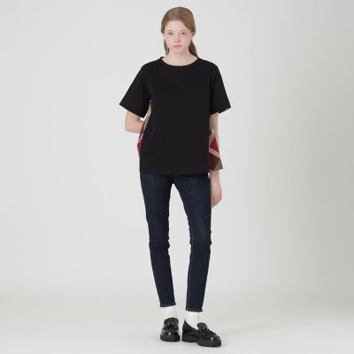 プレーティングシルケット天竺サイドチェックTシャツ | BLUE LABEL