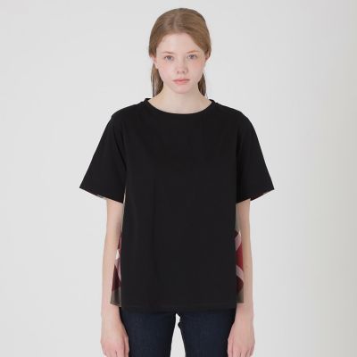 プレーティングシルケット天竺サイドチェックTシャツ | BLUE LABEL