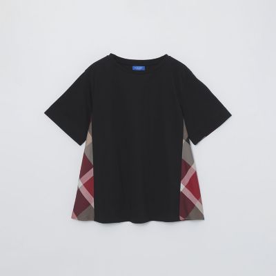 プレーティングシルケット天竺サイドチェックTシャツ | BLUE LABEL