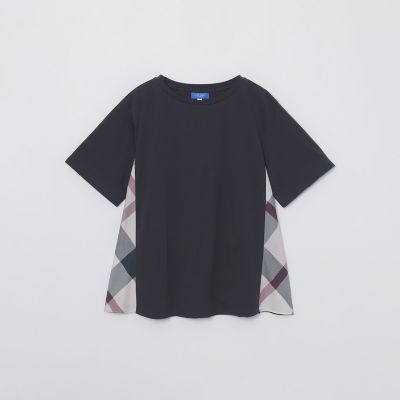 プレーティングシルケット天竺サイドチェックTシャツ | BLUE LABEL