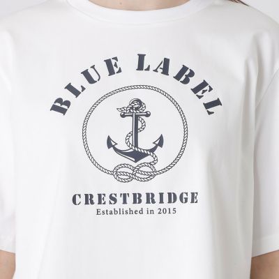 プレーティングシルケットスムースグラフィックロゴTシャツ | BLUE