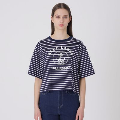 プレーティングシルケットスムースグラフィックロゴTシャツ | BLUE