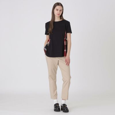 接触冷感】シルケットスムースサイドチェックTシャツ | BLUE LABEL