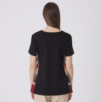 接触冷感】シルケットスムースサイドチェックTシャツ | BLUE LABEL
