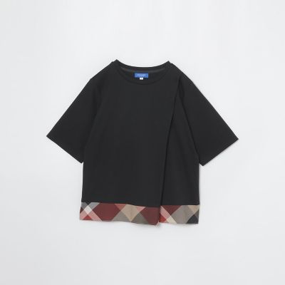 ブルーレーベル　コットンシルケットスムースプルオーバーブラックサイズ38 シルケットスムースタックTシャツ | BLUE LABEL CRESTBRIDGE (Women