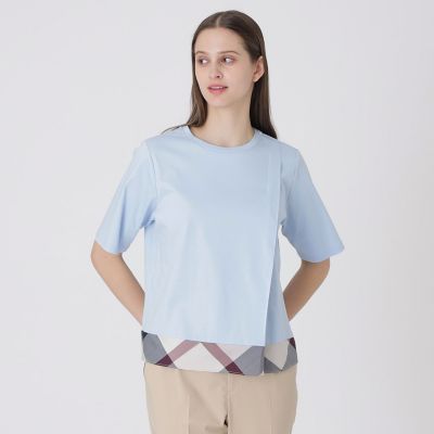 未使用　ブルーレーベルクレストブリッジ　コットンシルケットスムースカットソー　М シルケットスムースタックTシャツ | BLUE LABEL CRESTBRIDGE (Women