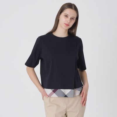 未使用✨ブルーレーベルクレストブリッジ　ハイゲージシルケットスムース　チュニック シルケットスムースタックTシャツ | BLUE LABEL CRESTBRIDGE (Women