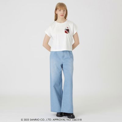 2枚セット　ブルーレーベルハローキティコラボ Tシャツ　38 サックスと白 ハローキティコラボ】ポケットTシャツ | BLUE LABEL CRESTBRIDGE