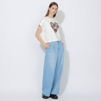 ブルーレーベル　クレストブリッジ　ハートモチーフメロウフリルカットソー In Full Bloom｜BLUE LABEL CRESTBRIDGE(ブルーレーベル・クレスト