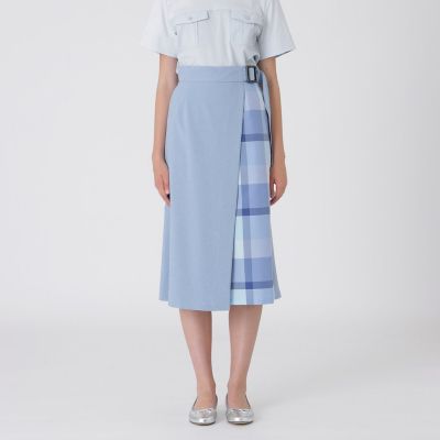 ＜BLUE LABEL CRESTBRIDGE (Women)＞ハイカウントナノパーシャルチェックガウチョパンツ