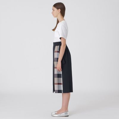 ハイカウントナノパーシャルチェックガウチョパンツ | BLUE LABEL