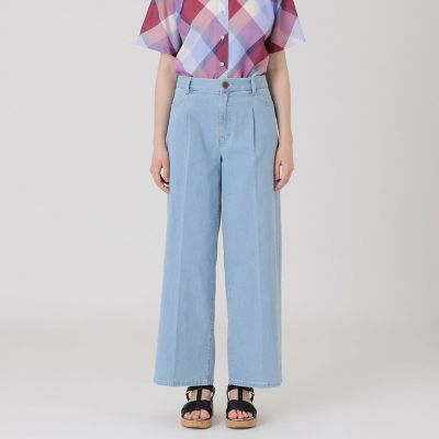 ＜BLUE LABEL CRESTBRIDGE (Women)＞ストレッチデニムワイドパンツ