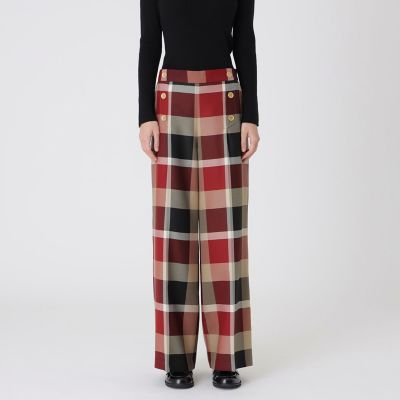 ＜BLUE LABEL CRESTBRIDGE (Women)＞【原宿店限定】クレストブリッジチェッククロッシングビエラワイドパンツ