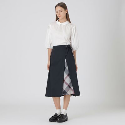 Rin❤︎ 様 BURBERRY 2way. 裏地付きラップスカート150 サイロスパンクリアツイルラップ風スカート | BLUE LABEL CRESTBRIDGE
