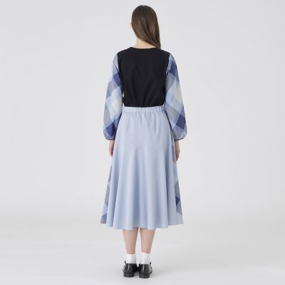 サイドクレストブリッジチェックフレアスカート | BLUE LABEL
