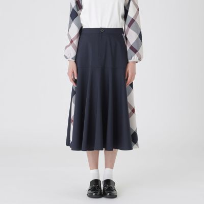サイドクレストブリッジチェックフレアスカート | BLUE LABEL