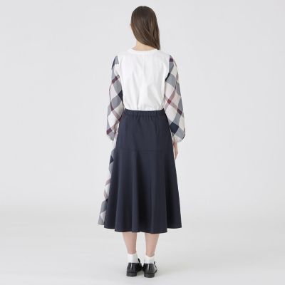 サイドクレストブリッジチェックフレアスカート | BLUE LABEL